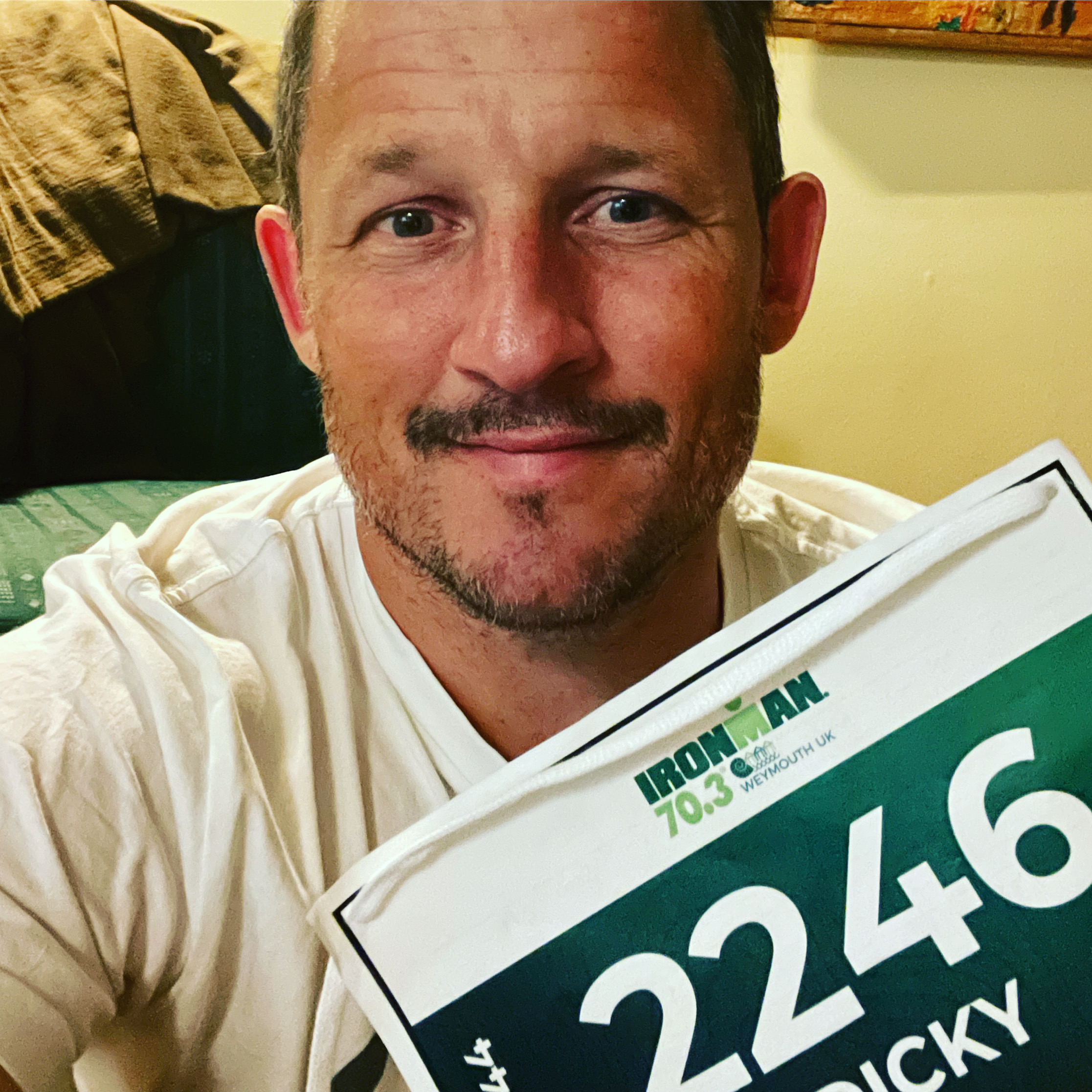 Dicky with his Ironman race bib