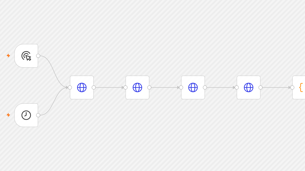 The n8n workflow for monthly admin charges, with node names removed