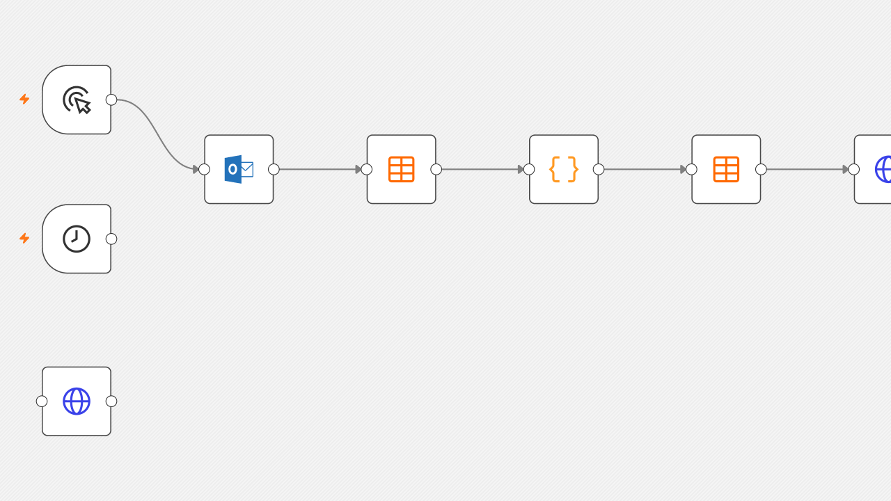 The n8n workflow for new applications and affordability checks, with node names removed